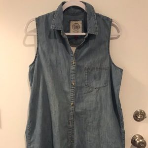 Denim button down dress